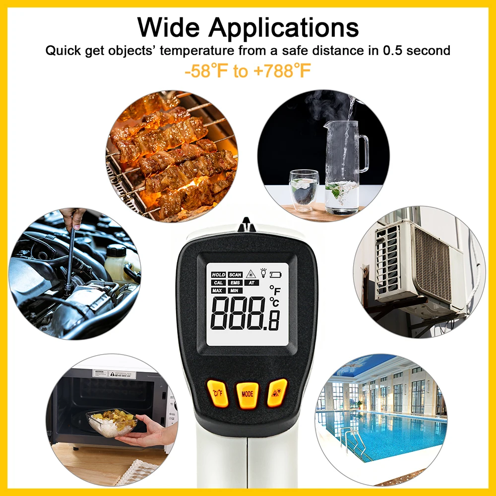 XRCLIF Infrared Thermometer No - Industrial Laser Temperature ulasan dan harga