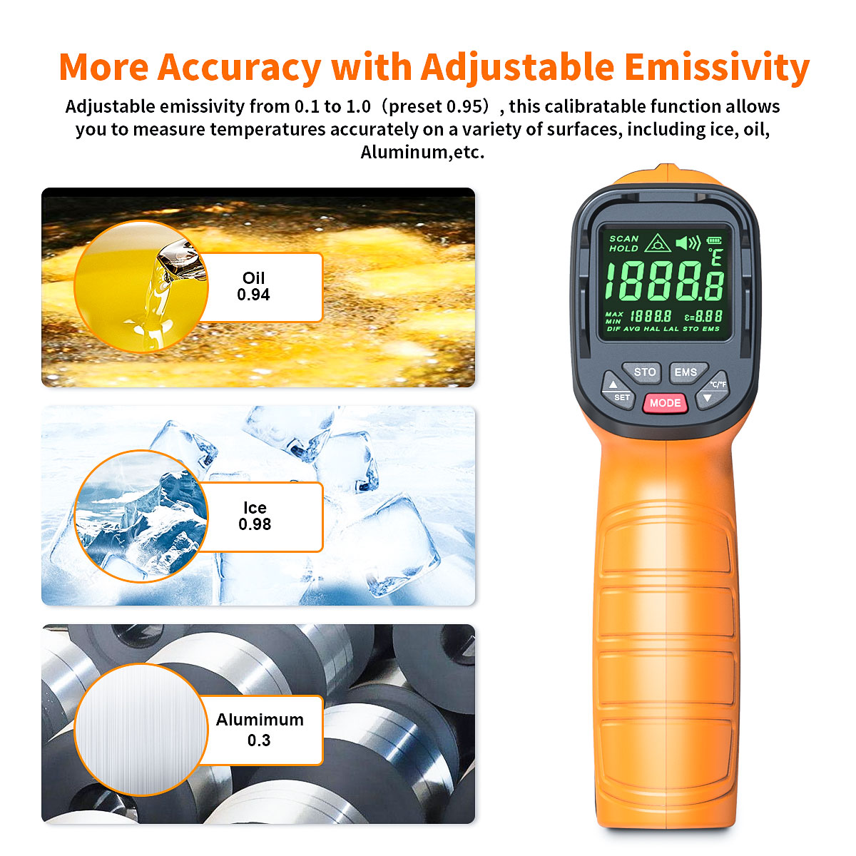 DT1000 DT1600 Infrared Thermom - Industrial Laser Temperature ulasan dan harga