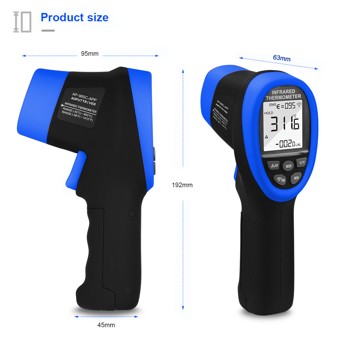 HoldPeak IR Thermometer Gun -5 - Industrial Laser Temperature ulasan dan harga
